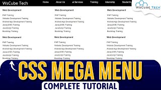 Responsive MEGA MENU Design Using HTML and CSS  Step By Step [upl. by Airitak]