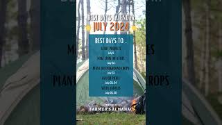 Best Days Calendar JULY 2024 [upl. by Mohkos]