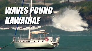 Damaging Waves Hit Kawaihae Harbor [upl. by Eicyac]