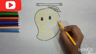 mango drawing 🥭  how to make a mango 🥭 drow  mango tutorialmango kids drawingeasy drawing🥭 [upl. by Anawak778]