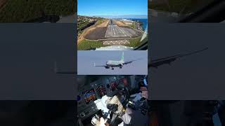 Landing in Funchal triple view aviation landing pilot ronaldo [upl. by Jamel914]