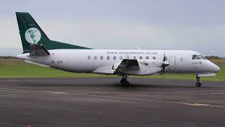 Whanganui Airport  Air Chathams Saab 340A departure [upl. by Enytsirk912]