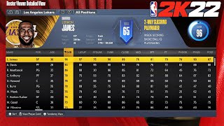 NBA 2K22 RosterRatings  NBALegendsWNBAAllTime TeamsFree Agents  All Players [upl. by Bor]