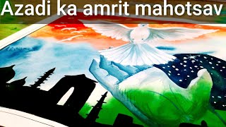 azadikaamritmahotsav painting on Independence day  republic day poster  lalee art  azadi [upl. by Aprile780]