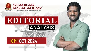 Editorial Analysis October 1 2024 Shankar IAS Academy UPSC current Affairs  Mains [upl. by Buchheim]