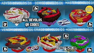 ALL DEVOLOS QR CODES BEYBLADE BURST SURGE APP  ALL WAVES  BEYBLADE BURST APP [upl. by Friedrick]