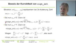 ISA 2 2 Vorzeichenerweiterung sign extend Beweis der Korrektheit und Anwendungen [upl. by Niehaus]