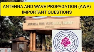 ANTENNAS AND WAVE PROPAGATIONAWPIMPORTANT QUESTIONS JNTUHAWPR18JNTUHR18 [upl. by Aciret875]