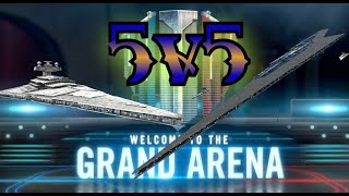 Grand Arena Fleets Chimera with Tie Defender vs Executor Bounty Hunters [upl. by Allerym]