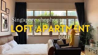 My Singapore shophouse loft apartment tour  light filled spacious aesthetic [upl. by Alley]