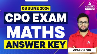 CPO Maths Answer Key 2024  CPO Answer Key 2023 Maths  CPO Question Paper 2024 [upl. by Yniattirb991]