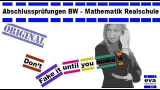 Abschlussprüfungen BadenWürttemberg 2015 P8  Realschule Mathematik [upl. by Balling847]