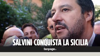 Matteo Salvini esulta per la vittoria in Sicilia quotComincia la marcia di liberazione del Sudquot [upl. by Negrom]