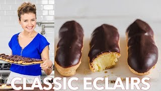 How To Make Classic Eclairs Recipe  Chocolate Ganache [upl. by Nedrah745]