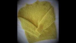 Knit light mohair sweater Step 1 the body [upl. by Eicats]