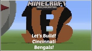 Minecraft Lets Build NFL Logos  Cincinnati Bengals Xbox One HD [upl. by Nadabb]