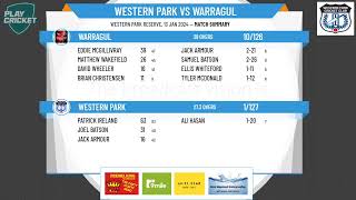 Warragul and District Cricket Association  Division 1  Round 10  WESTERN PARK v WARRAGUL [upl. by Lavelle]