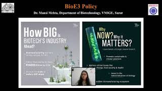 BioE3 Policy Dr Mansi Mehta Assistant Professor Department of Biotechnology VNSGU Surat [upl. by Gershom]