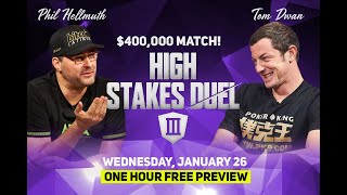 High Stakes Duel III  Round 3  Tom Dwan vs Phil Hellmuth [upl. by Mode]