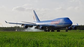 Beautiful Boeing 747 final approach and landing in Martinique [upl. by Edecrem]