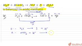 The stoichiometric coefficient of S in the following reaction H2S  HNO3 to [upl. by Arrac]