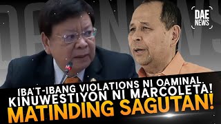 Pagkuwestiyon ni Rep Marcoleta sa mga illegal aktibidades ni Gov Oaminal Nauwi Sa Matinding Sagutan [upl. by Antebi]