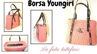 TUTORIAL borsa Youngirl con filato tagliatellalafatatuttofare [upl. by Ulrikaumeko]