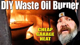 DIY Waste Oil Burner  Converting a Wood Stove for CHEAP Garage Heat [upl. by Ahsienaj]