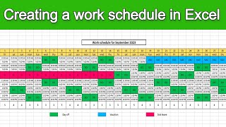 How to create a work schedule in Excel [upl. by Lorola]