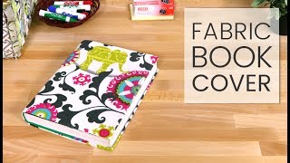 How to Make a Fabric Book Cover [upl. by Esac18]