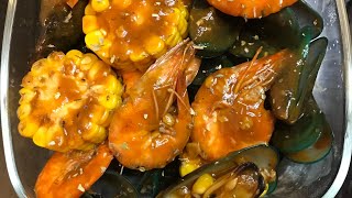 Buttered Shrimp and TahongMussels with Corn  Easy Recipe Best Panghandaan  Patok sa mga bisita [upl. by Samp535]