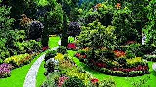 4K HDR Video – Beautiful Flower Garden in Canada The Butchart Gardens [upl. by Htenaj]