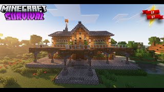 Minecraft How to Build a Spruce Mansion TwoPlayer Survival House  Freezn Gamer  57 [upl. by Ydiarf987]