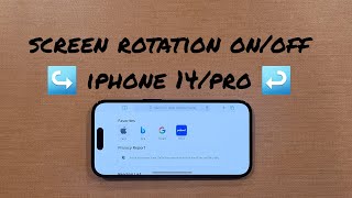 Screen Rotation OnOff iPhone 14pro [upl. by Kelda]