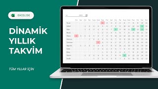 Excel  Tüm Yılı Tek Bir Takvimde Görün ve Planlayın  Dinamik Yıllık Takvim  EXCEL 751 [upl. by Eam]