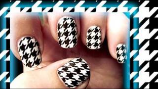 Hot for Houndstooth Nails using Sally Hansen Nail Effects [upl. by Evatsug]