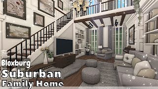 BLOXBURG Suburban Family Home Speedbuild interior  full tour Roblox House Build [upl. by Artamas336]