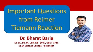 Important Question from Reimer Tiemann Reaction  Dr Bharat Baria [upl. by Aldarcie]