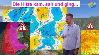 Die Hitze kam sah und ging rasch Gewitter am Sonntag kühle Nächte in einer Woche Mittelfrist [upl. by Nirual]