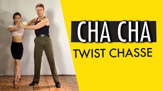 Basic Cha Cha Twist Chasse Breakdown  Hip Action Footwork Timing [upl. by Deming]