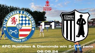 GOAL OF THE SEASON FEISTY FA CUP DERBY PENALTY SHOOTOUT  AFCRD vs Corby Town highlights [upl. by Ereveneug]