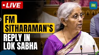 Finance Minister Nirmala Sitharaman replies on discussion on budget 202425 in Lok Sabha [upl. by Anella]