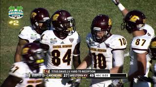 Bahamas Bowl Top 10 Moment  1  2014 Central Michigans furious comeback amp quotBahamas Relayquot finish [upl. by Llenrahc]