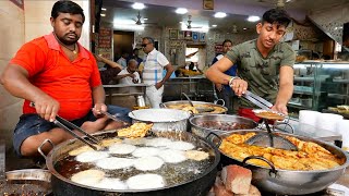 Indian Street Food  The BEST FRIED MILK PANCAKES Pushkar Rajasthan India [upl. by Arukas]