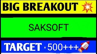 SAKSOFT SHARE LATEST NEWS TODAYSAKSOFT SHARE ANALYSISSAKSOFT SHARE TARGETSAKSOFT SHARE NEWS TODAY [upl. by Mattias467]