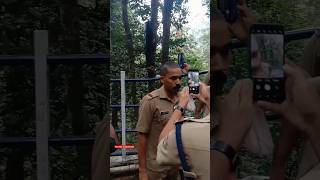 kerala police and ayyappa devotees taking photos of forest squirrel at sabarimala pilgrimage status [upl. by Becka]