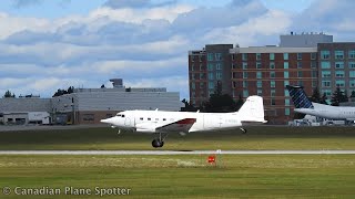 80YEAROLD Basler BT67 Modified DC3 Landing at Ottawa International Airport YOW [upl. by Lokkin]