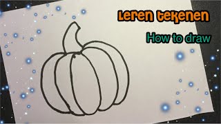 POMPOEN TEKENEN ✏️ leren tekenen herfst tekening maken how to draw a pumpkin [upl. by Mickie577]