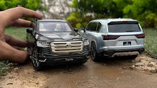 Offroading with TOYOTA LC300 vs LEXUS LX600  Japanese Luxury SUVs  Diecast Model Cars [upl. by Tonye]