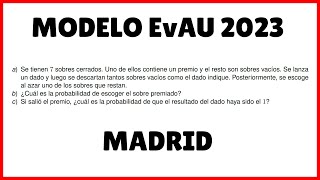 Probabilidad y Diagrama de Árbol ➤ Examen MODELO Selectividad EvAU ➤ Madrid 2023 [upl. by Ruyam]